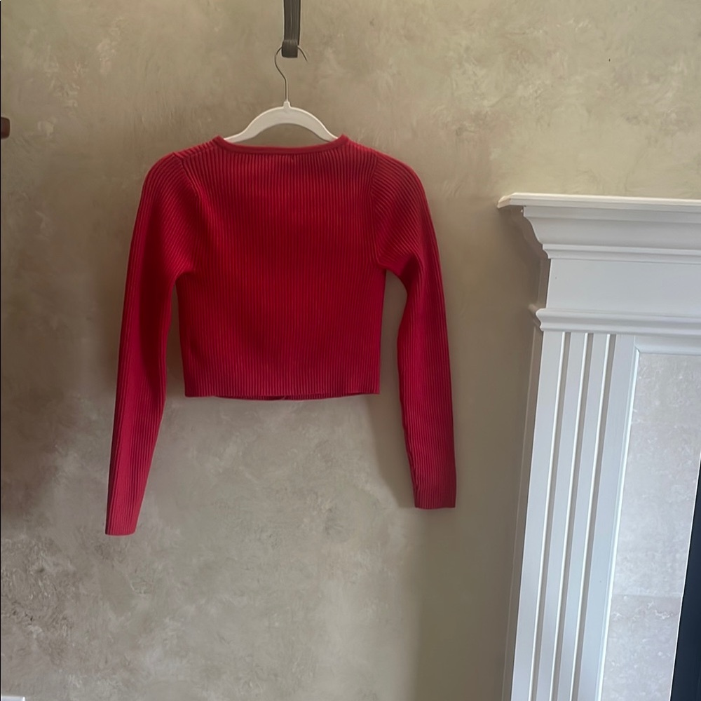Wild Fable Red Cardigan Sweater pearl button up -XS - Picture 3 of 6